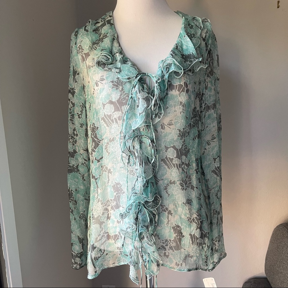 MaxMara Silk Ruffle Blouse